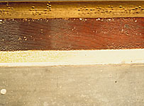 Detail: Reinigungsprobe, Blasenbildung